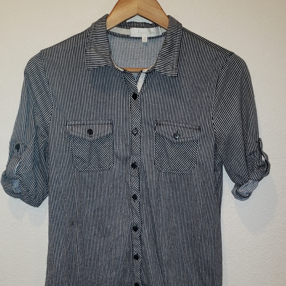 Eden and Olivia Striped Button Up